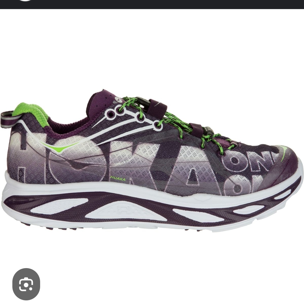 Hoka One One Purple and Green Sneakers